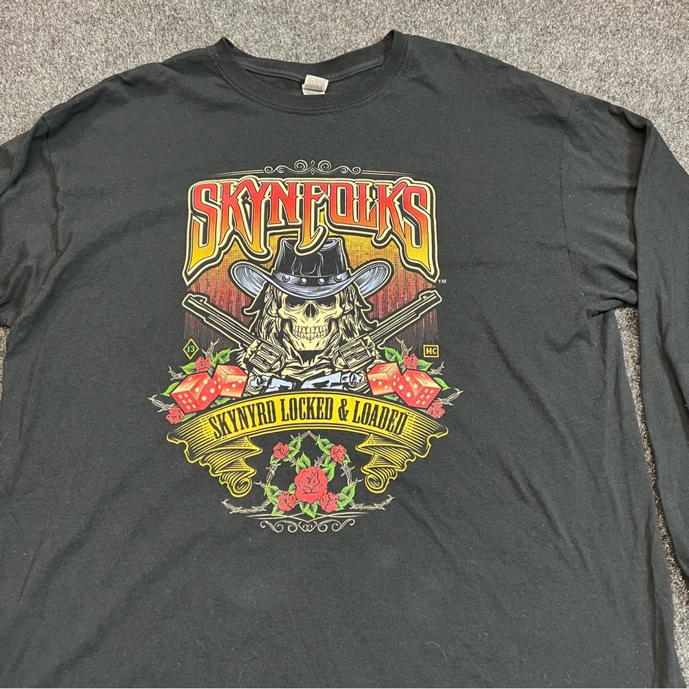 Lynyrd Skynyrd Graphic T Shirt 2XL Locked & Loaded Southern Rock Band Tee